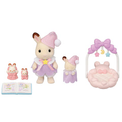 Calico Critters Sleepy Dream Siblings: Matching pajamas and night caps for coordinated bedtime rituals.