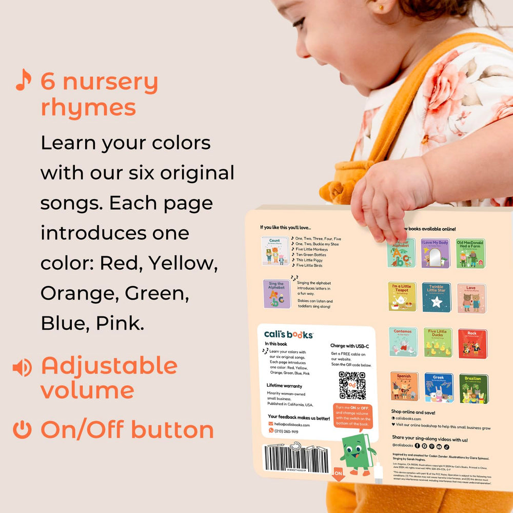 Cali's Books nursery rhymes and songs support early vocabulary through playful pages.