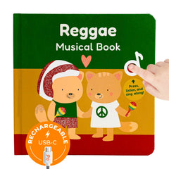 Cali's Books Reggae Musical Book toddlers cover with bright art inviting early music exploration.