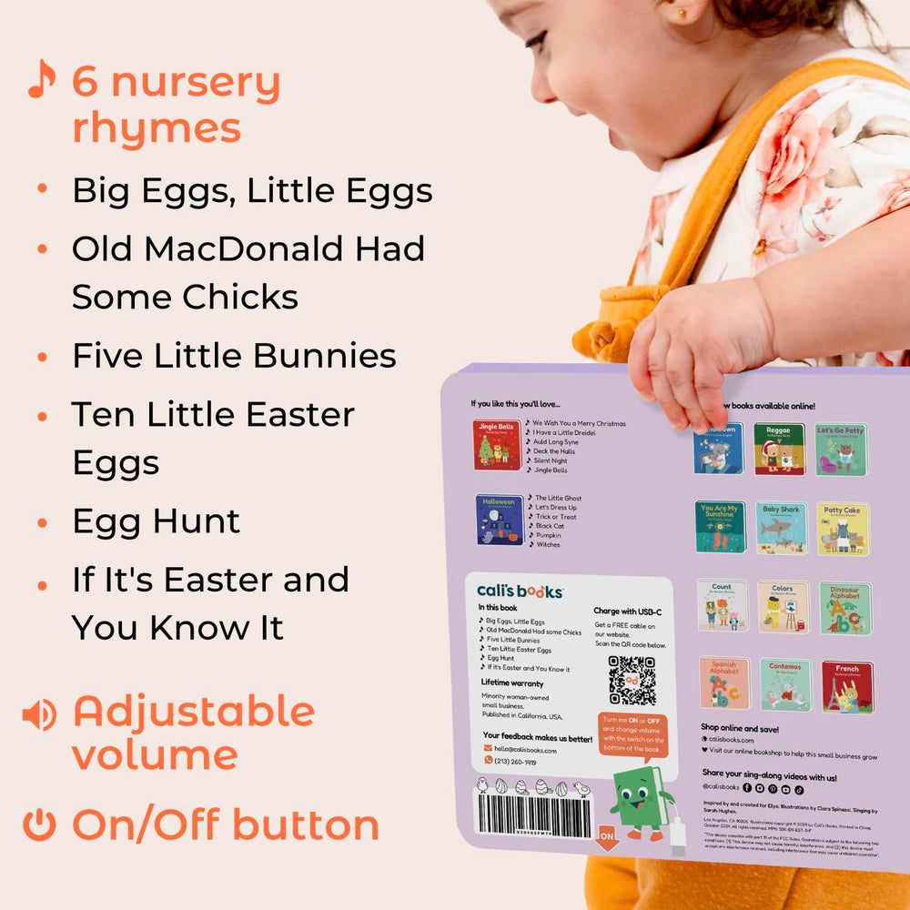 Cali's Books durable, toddler-friendly construction for Easter adventures.