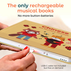 Cali's Books USB-C charging port close-up, convenient energy for playtime.