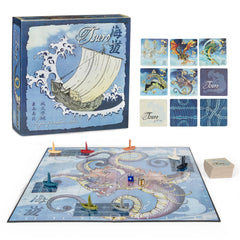 Calliope Tsuro of the Seas wake tiles guiding strategic ship routes.