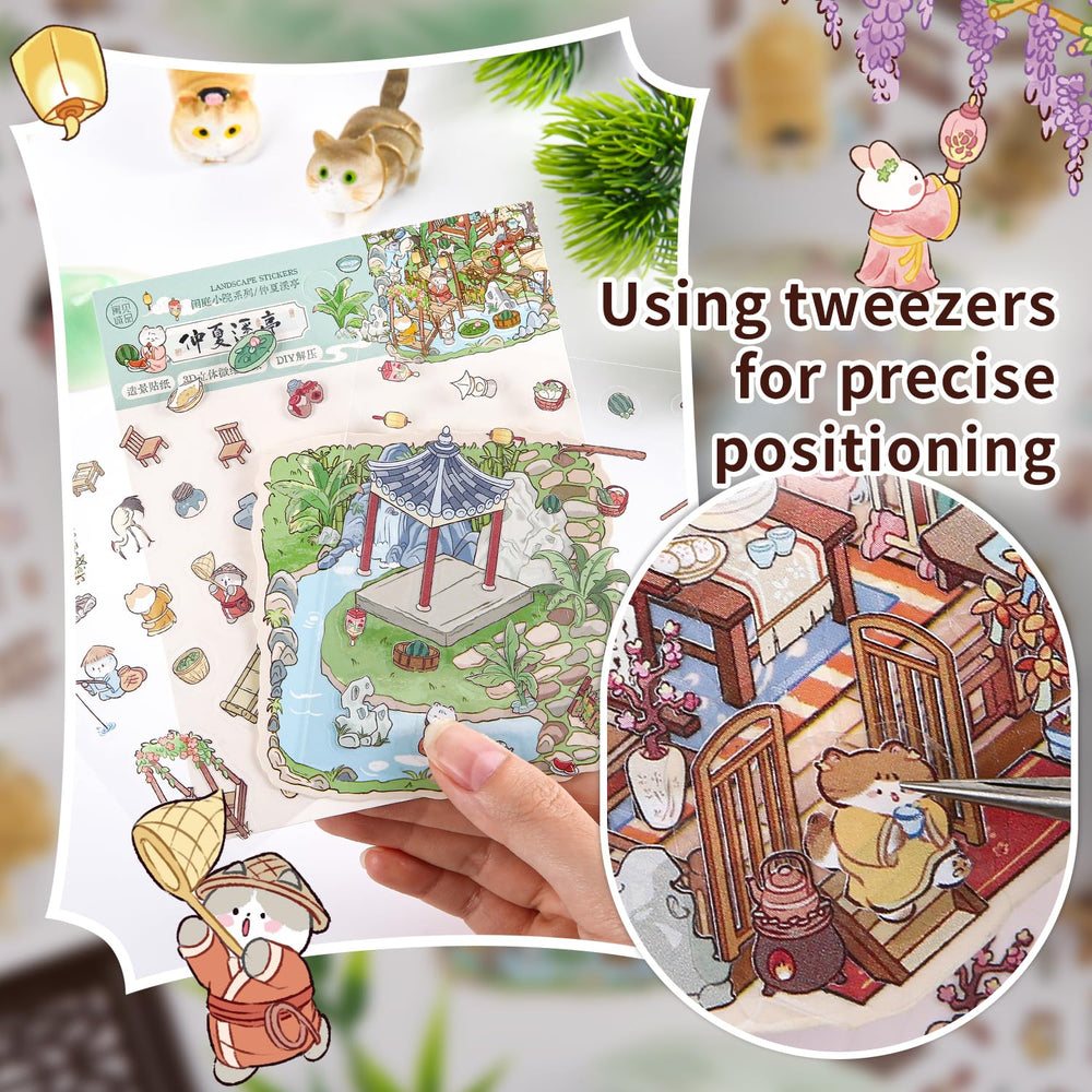 Callist Mountain Pastoral 3D sticker scene ideal for gifts and crafts