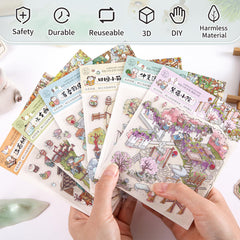 Callist Wisteria Courtyard 3D sticker scene boosts creativity in journaling