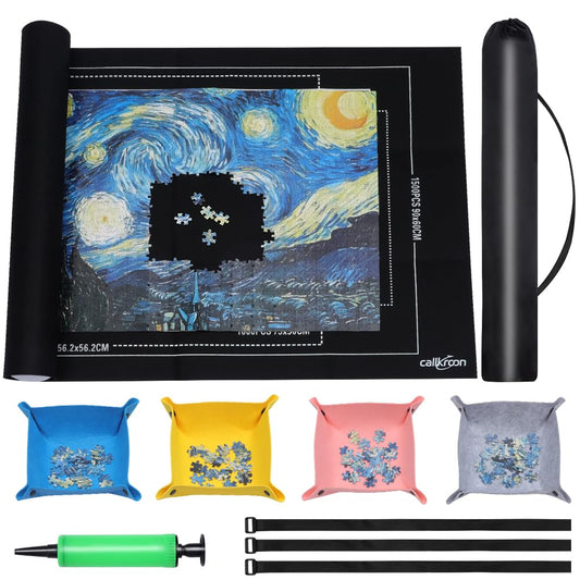 CallKroon Puzzle Roll-Up Mat set of 4, organized workspace for large puzzles
