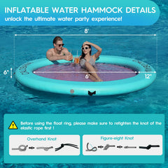 CALOBANA mesh floating island showing breathable design for comfortable water lounging.