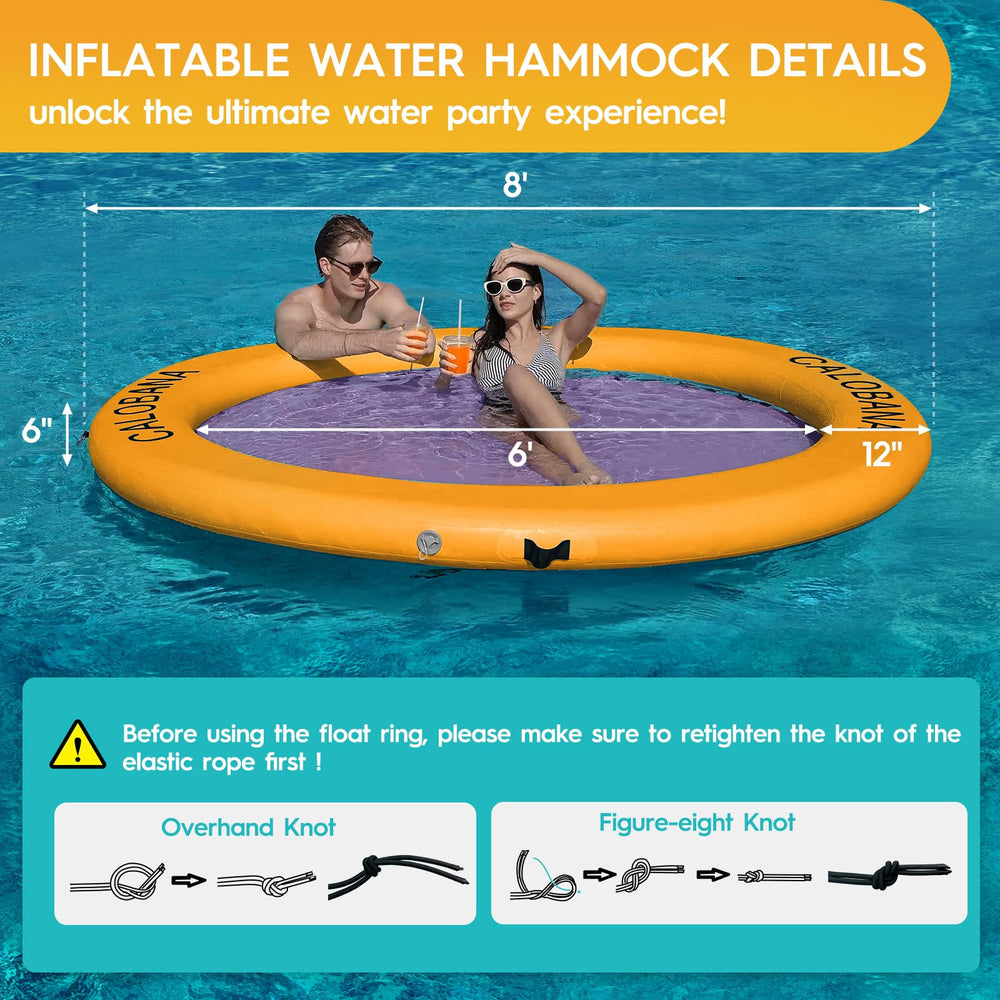 CALOBANA mesh water raft floating mat provides breathable lounge on water