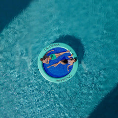 CALOBANA round floating island top view for social sunbathing.