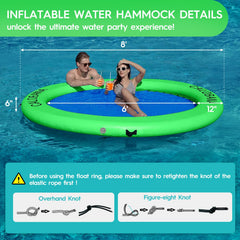 CALOBANA water hammock round floating mat ideal for group swims and sunbathing.