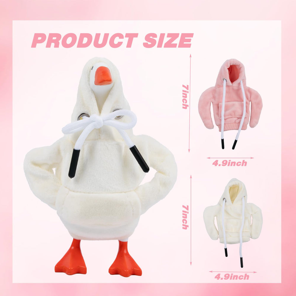 CAMDUCK 7-inch beige desk goose outfit front view adds subtle desk charm