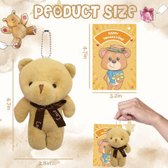 CAMIRUS plush bear with card, durable hanging loop for bags