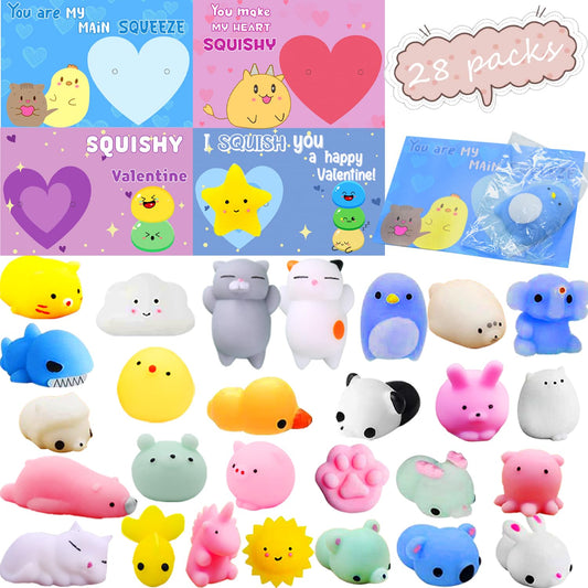 CAMIRUS valentines cards with mochi squishies set for classroom exchanges