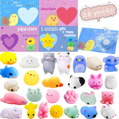 CAMIRUS valentines cards with mochi squishies set for classroom exchanges