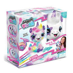 Canal Toys Personalize Airbrush Plush Unicorn Purple front view showcasing a customizable design for endless creativity.