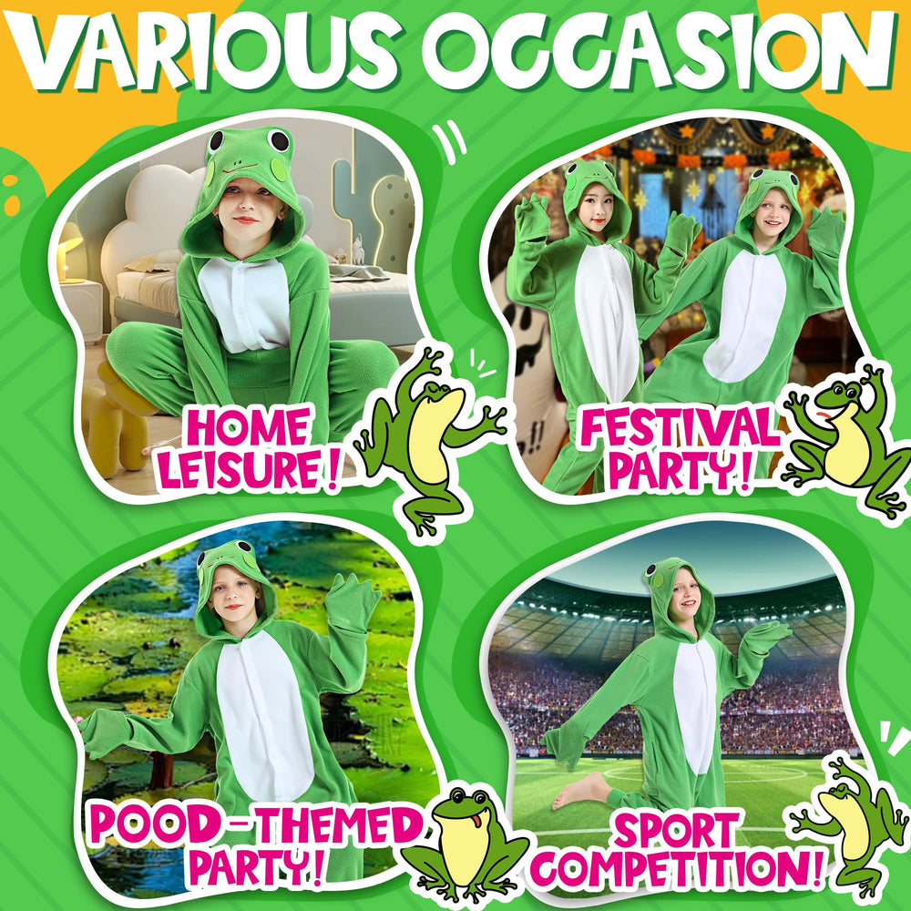 CANASOUR frog green animal onesie side pockets for snacks and toys