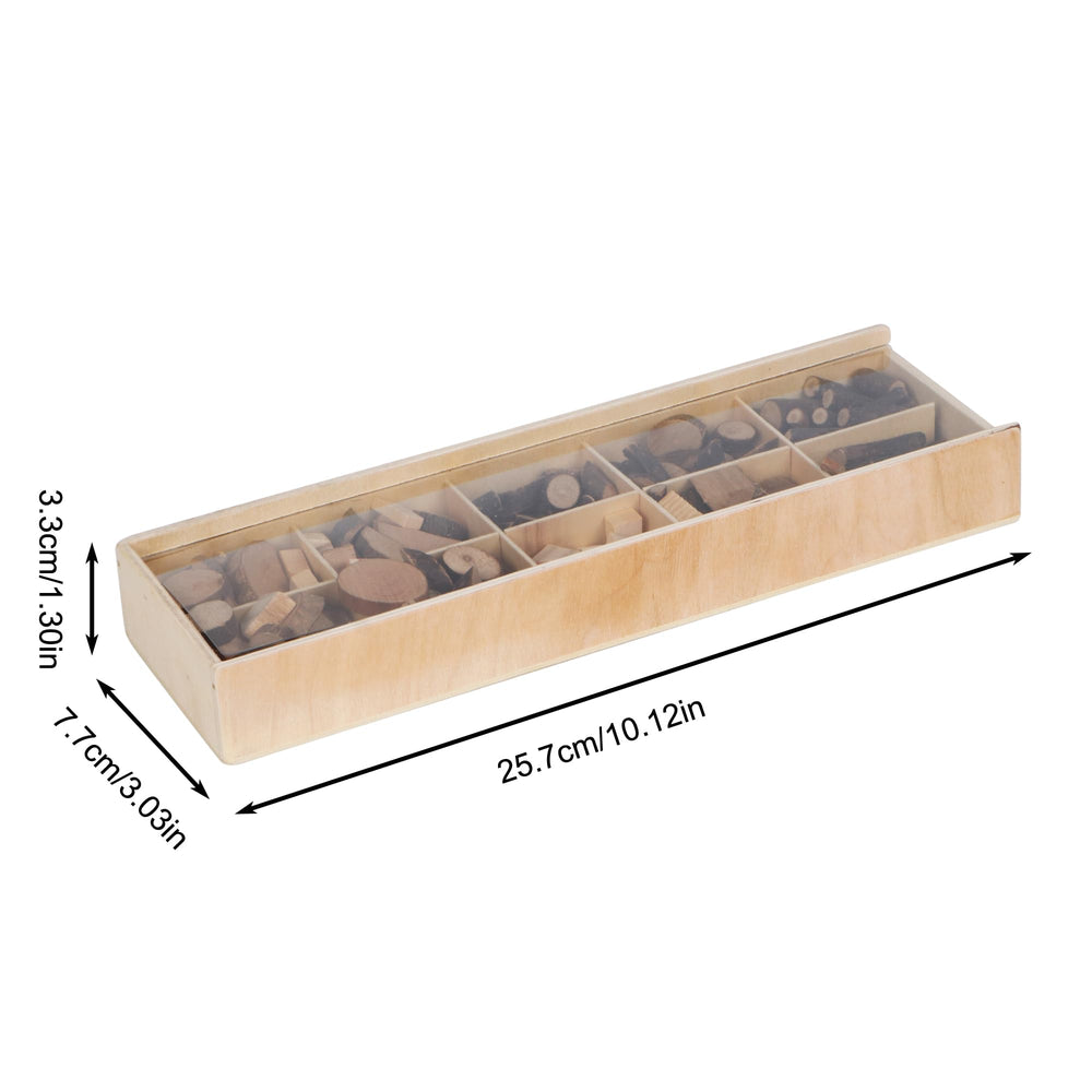Candywood varied wood slices shapes promoting shape recognition and color matching during play