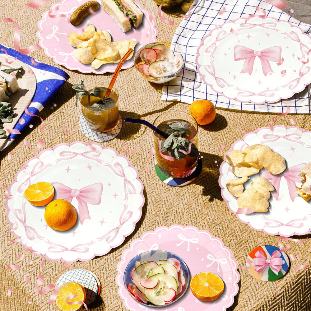CANREVEL plates and napkins in bright colors elevate decor.