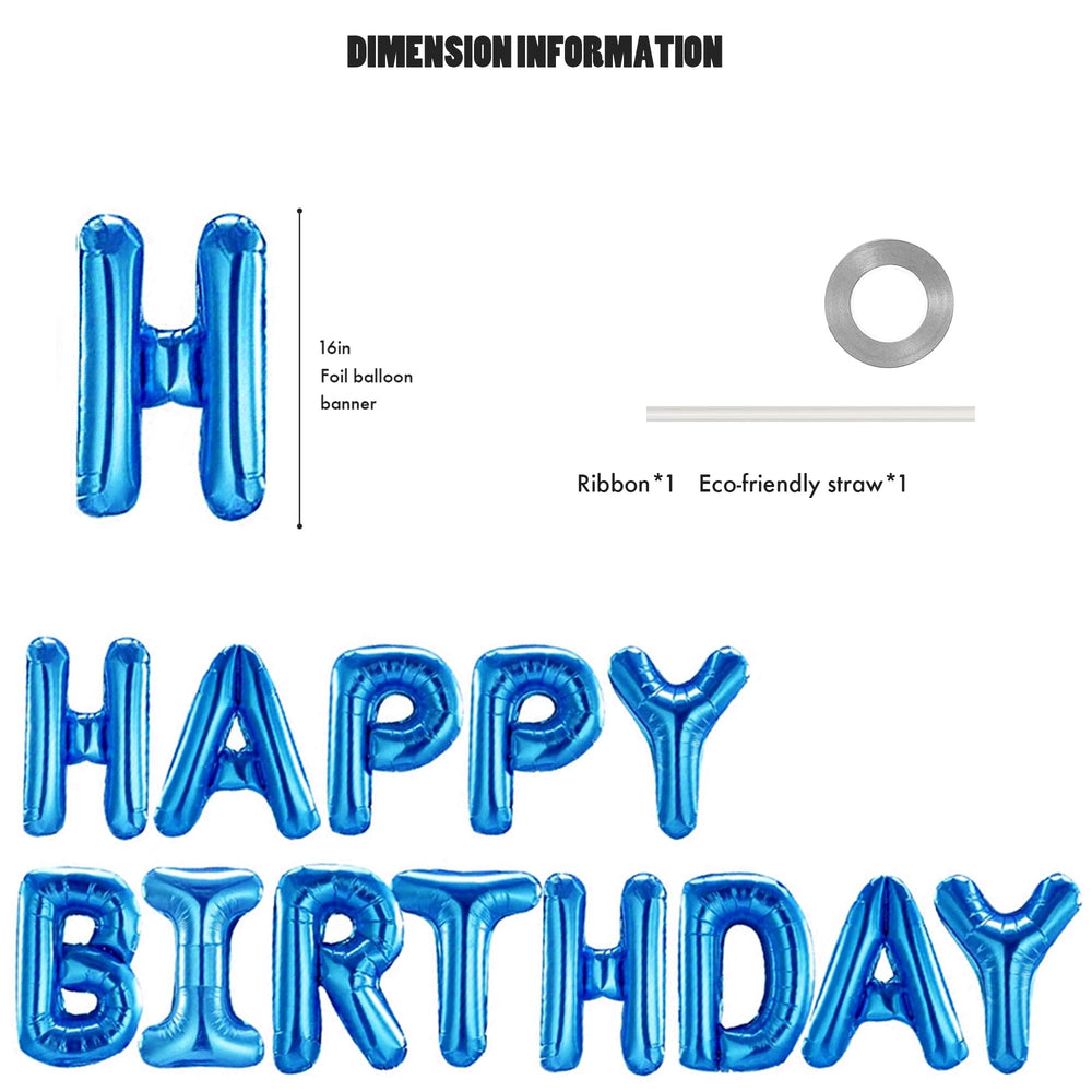 CANREVEL 16-inch foil-letter balloons spell HAPPY BIRTHDAY for vibrant party signage