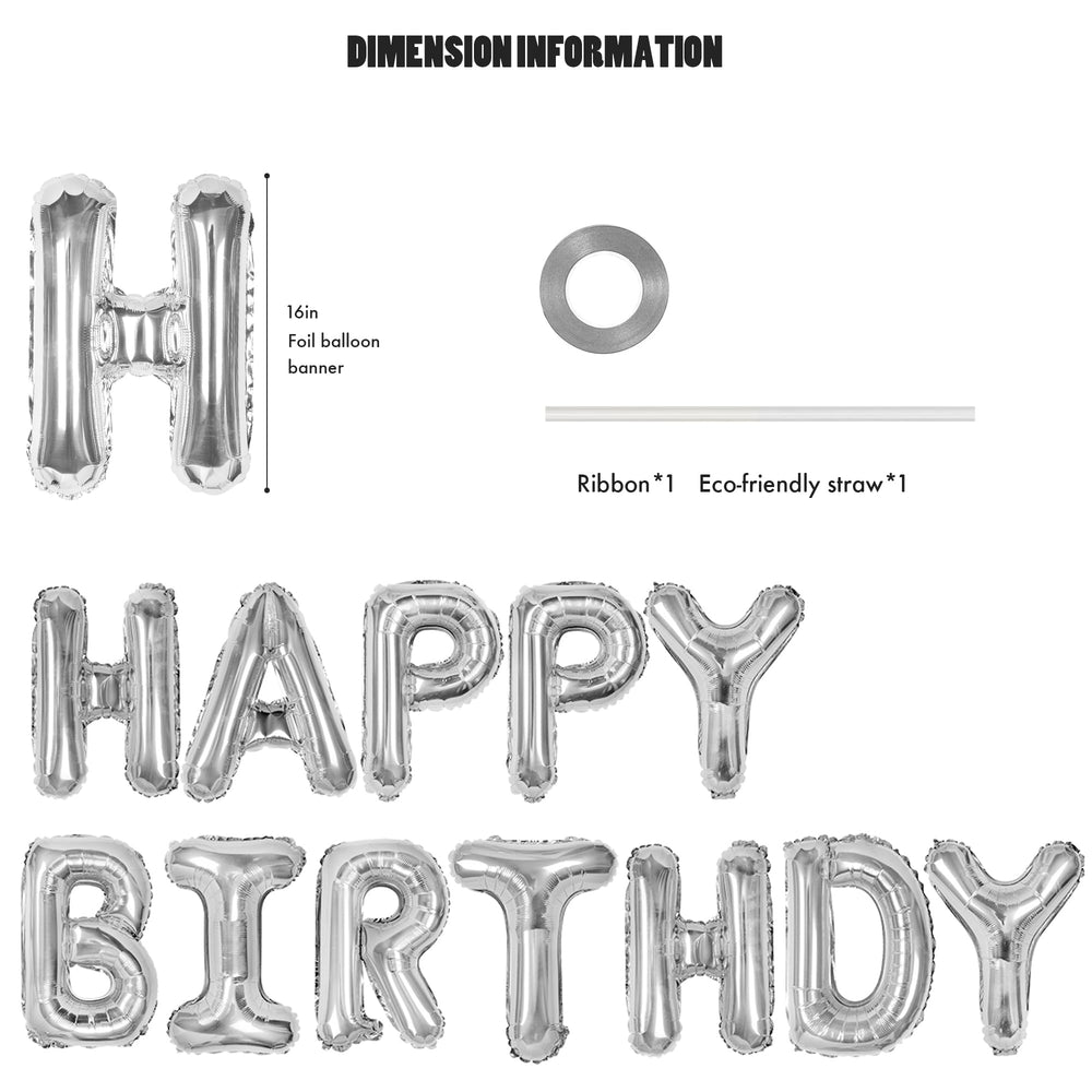 CANREVEL silver foil letter balloons for birthdays, vibrant and reusable