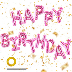 CANREVEL Happy Birthday banner 16-inch foil letters for bright wall decor