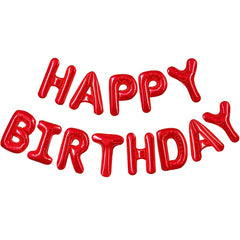 CANREVEL Happy Birthday banner foil letters 16inch red on wall for festive backdrop