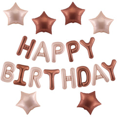 CANREVEL Happy Birthday letters in caramel foil for a bright 16-inch display.