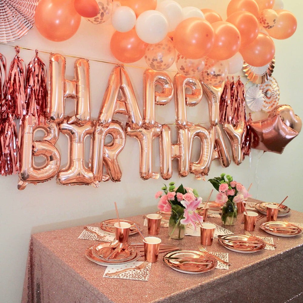 CANREVEL rose-gold party decor suitable for kids and adults