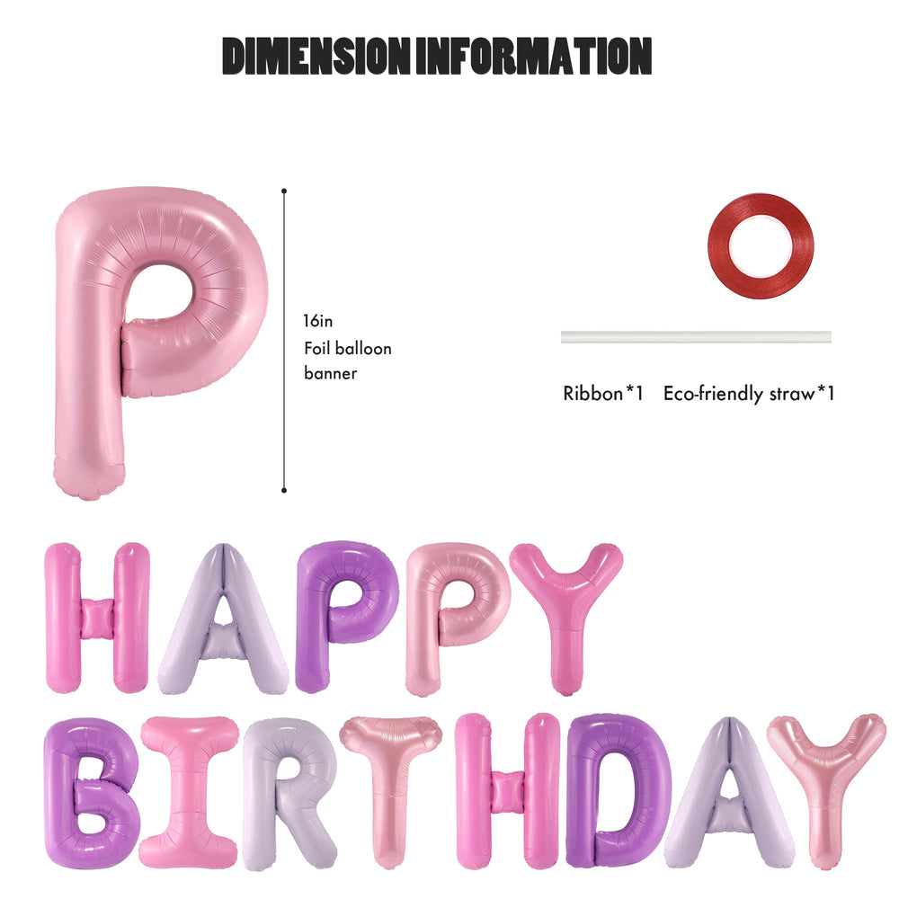 CANREVEL pink purple foil balloons 16inch, eye-catching centerpiece.