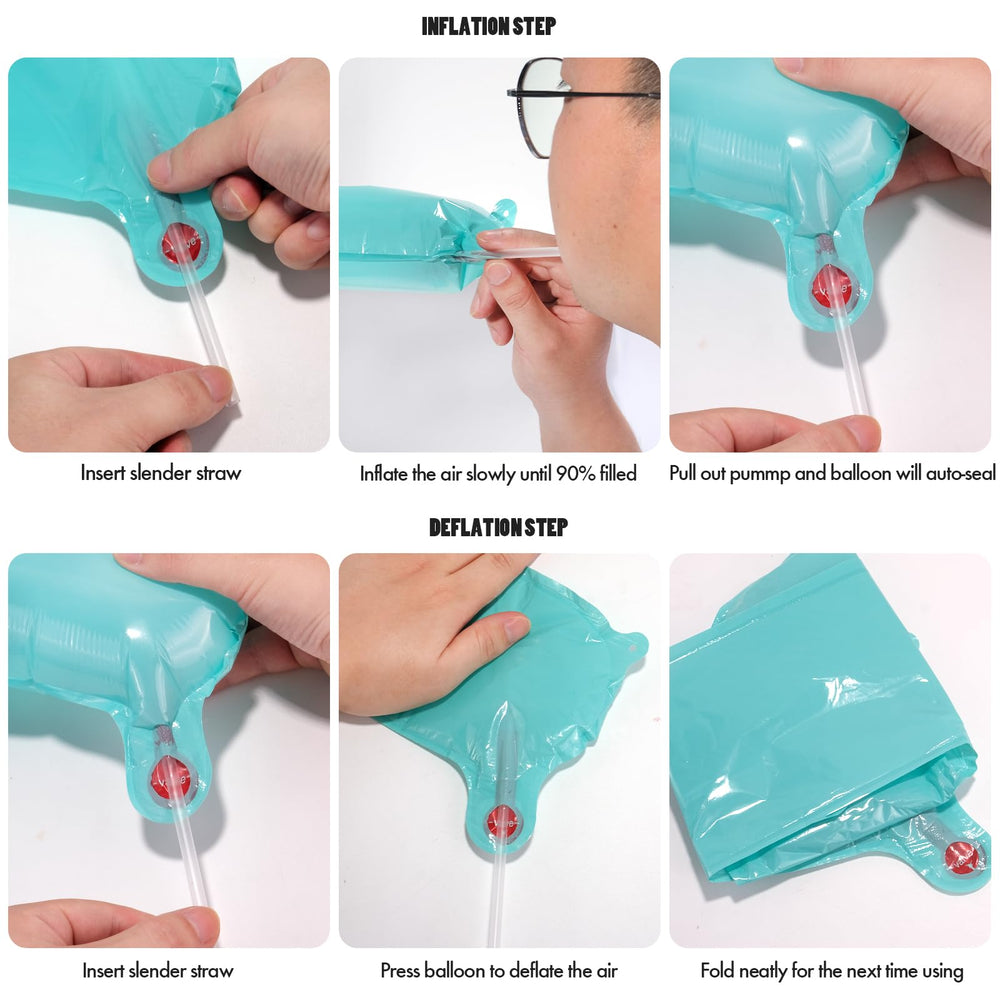 CANREVEL plastic straw and ribbon for quick inflation and easy hanging.