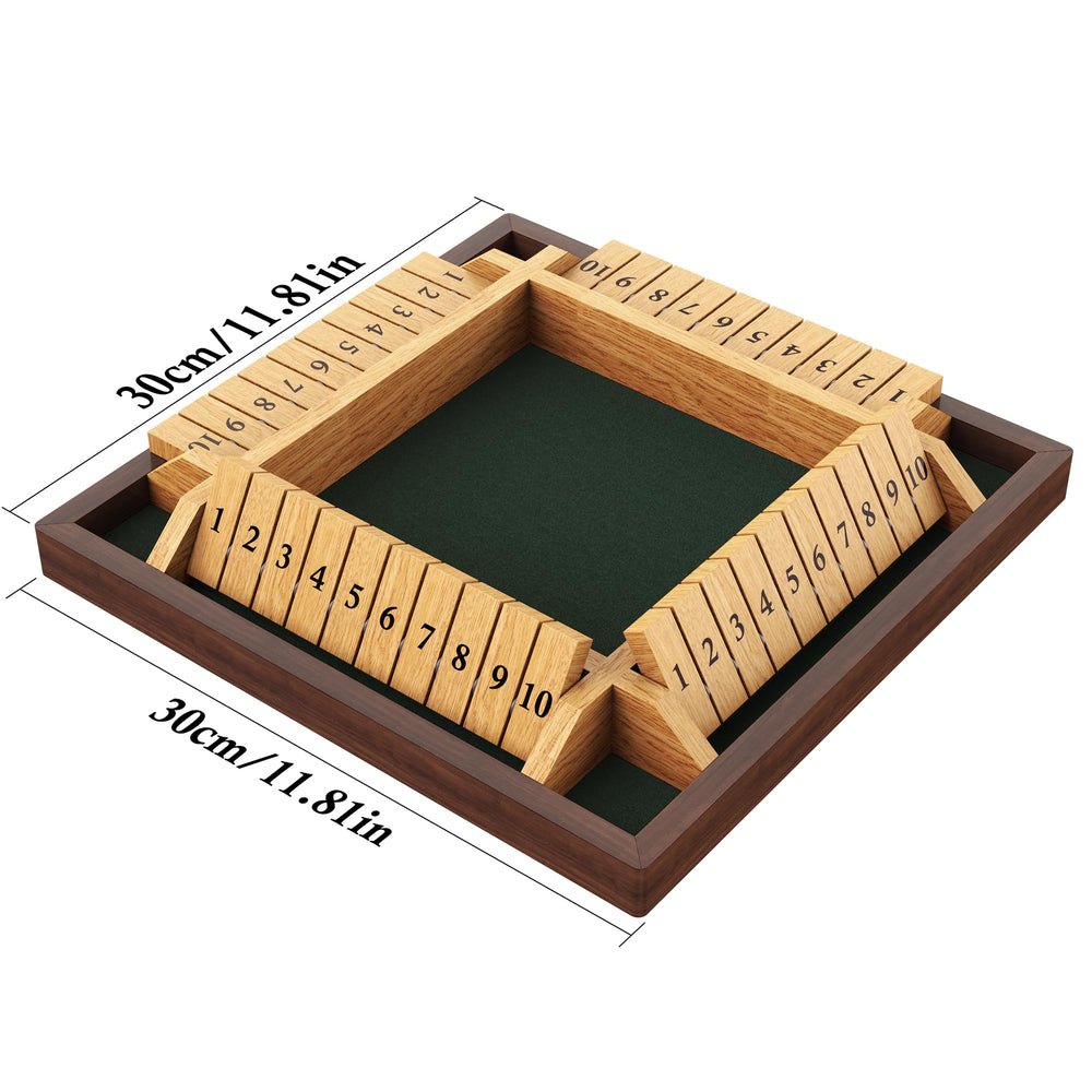 Canyave Shut The Box dice clattering on the board during playtime.