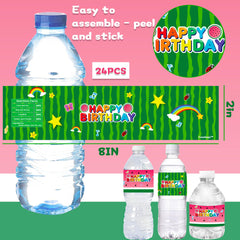 Caoekego kids party decor idea melon label for bottles