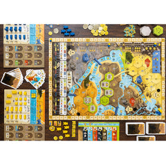 Capstone Boonlake player boards illustrate resource management during play.