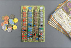 Vibrant Terra Mystica map tiles with colorful terrain