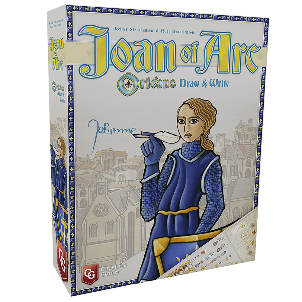 Capstone Games Joan of Arc Orléans Draw and Write cover inviting quick setup and engagement