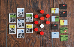 Capstone Games Watergate Nixon administration cards on table, emphasizing momentum and narrative control.