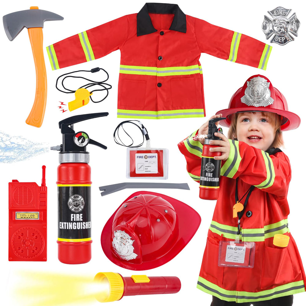 Captain Chaowing fireman costume with helmet for imaginative rescue play