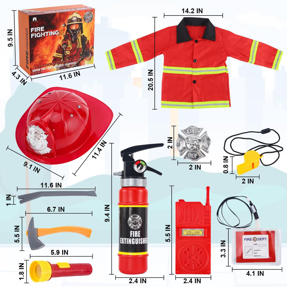 Captain Chaowing realistic fireman suit details with reflective strips for authentic dress-up
