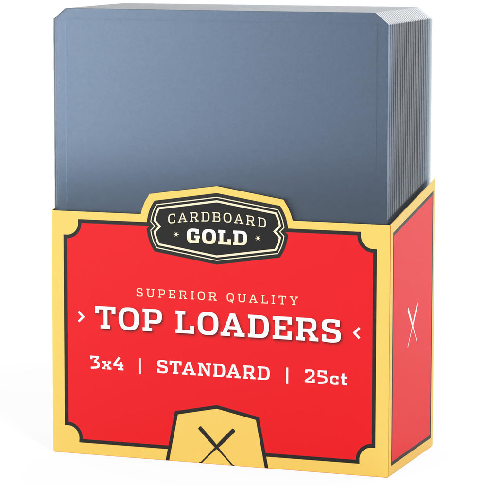 Cardboard Gold 35pt Toploader card-display: crystal-clear protection for 3x4 cards.