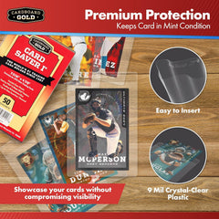 Cardboard Gold semi rigid 9mil plastic offers durable protection without sacrificing clarity.
