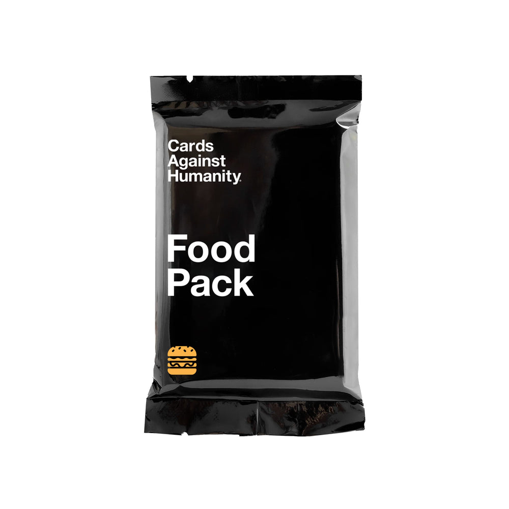 Cards Against Humanity Food Pack mini expansion box laid out for a fun game night