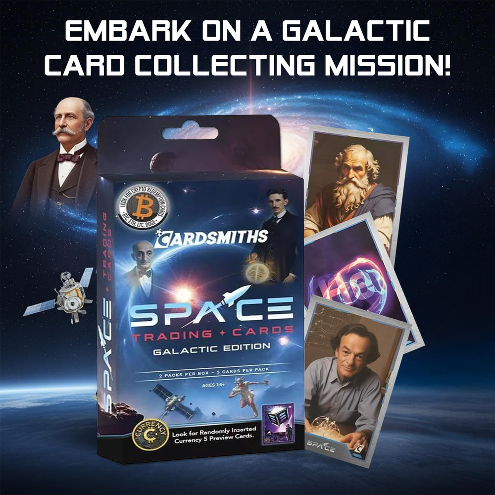 Cardsmiths Space Galactic Edition crypto rewards card hints at redemption possibilities.