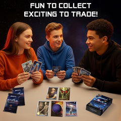 Cardsmiths Space Galactic Edition parallel rainbow holofoil demonstrates shimmering rare cards.
