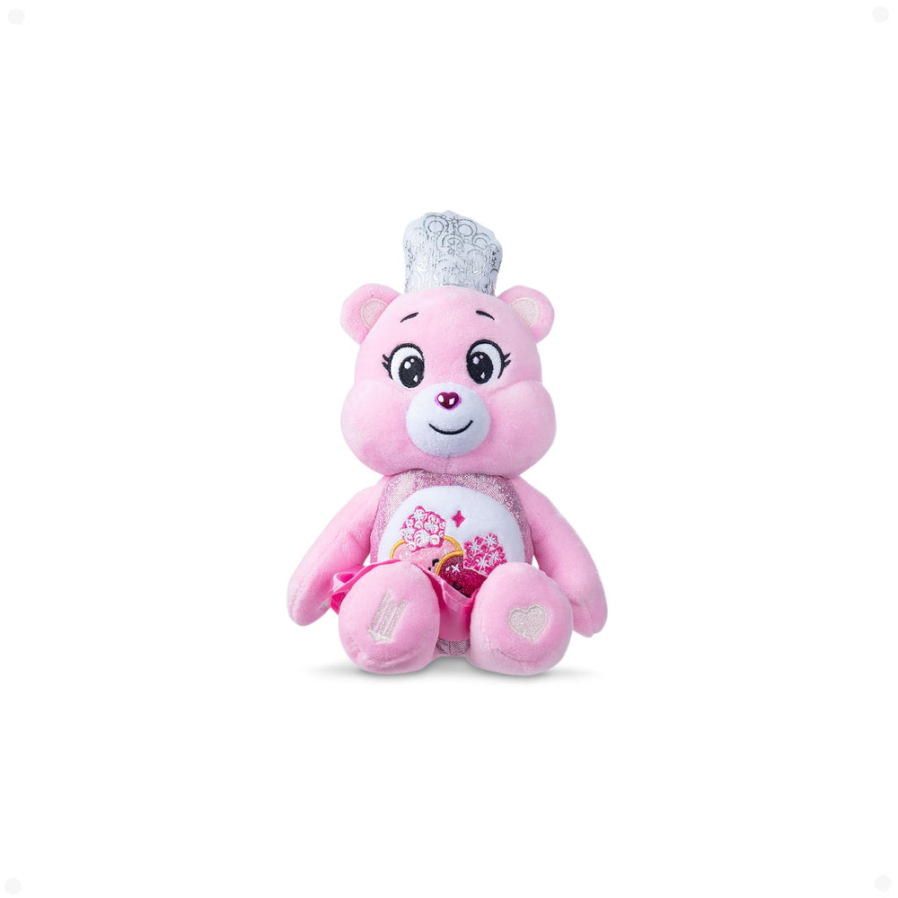 Care Bears Love-a-Lot Bear as Glinda in Wicked pose, ideal display for collectors