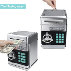 Cargooy mini ATM piggy bank side view compact design for desk