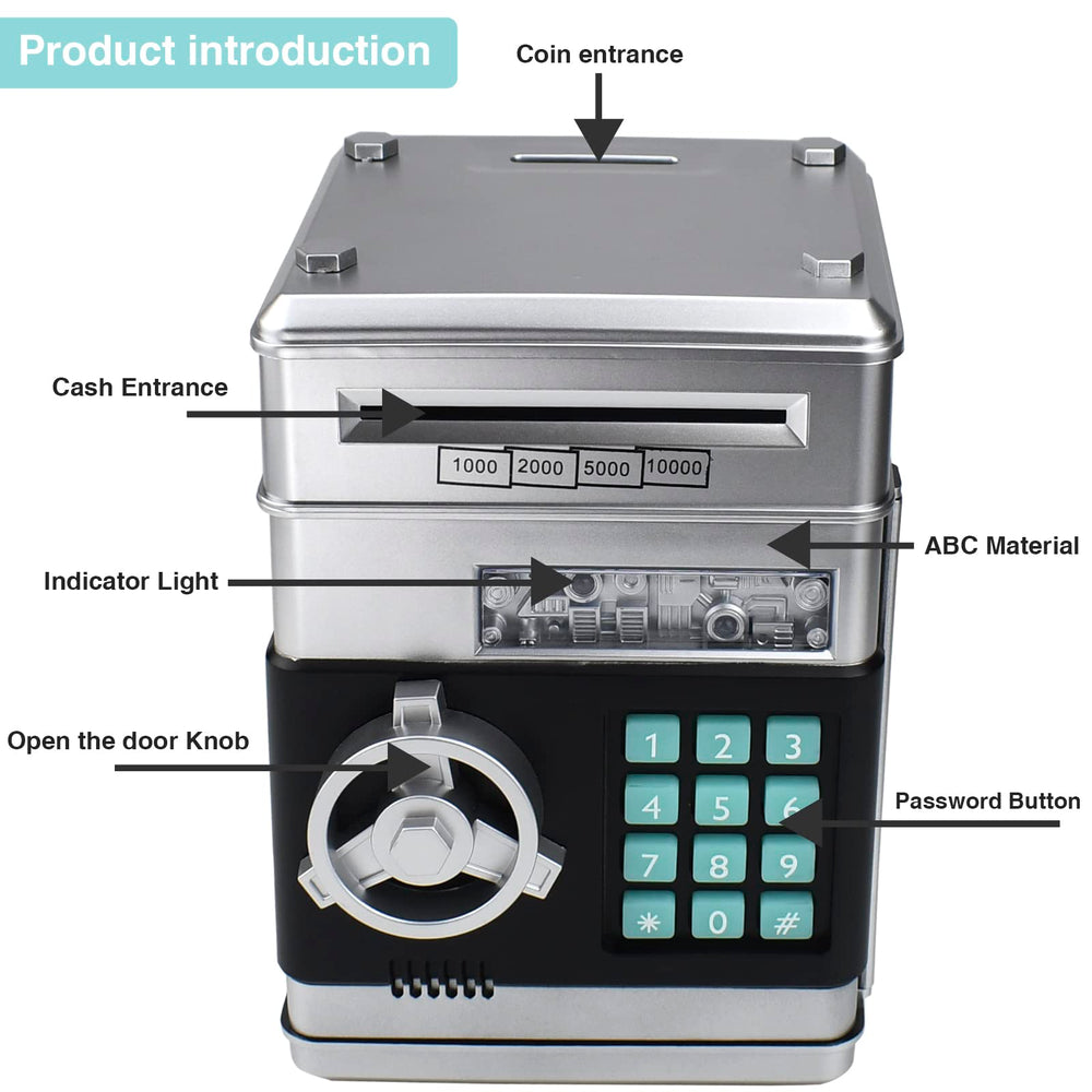 Cargooy mini ATM piggy bank top view password lock accessible