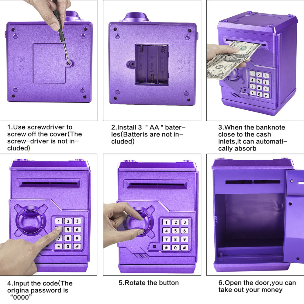 Cargooy portable compact piggy bank fits on desks and shelves.