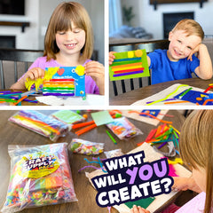 Carl & Kay Supply Co colorful pom poms, feathers, and stickers for crafts