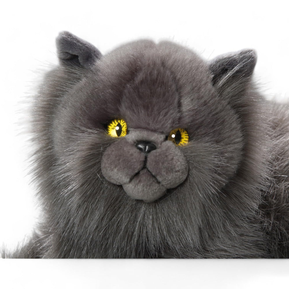 Carl Dick Persian Gray cat plush — yellow safety eyes, charming gaze