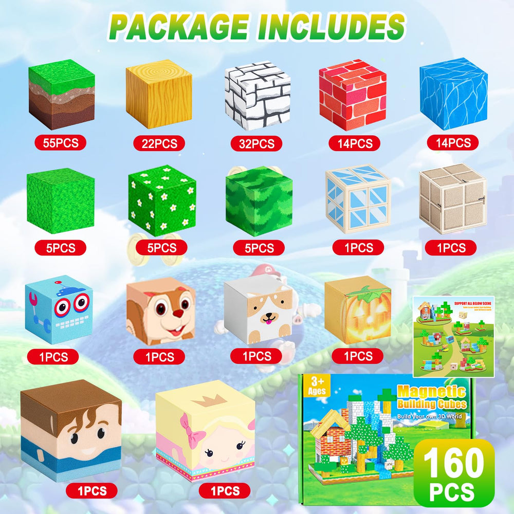 Carlle 160pcs magnet cubes playset enables versatile construction and hands-on STEM exploration.