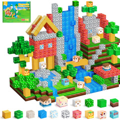 Carlle Magnetic Building Blocks forest scene enhances imaginative play and forest world building.